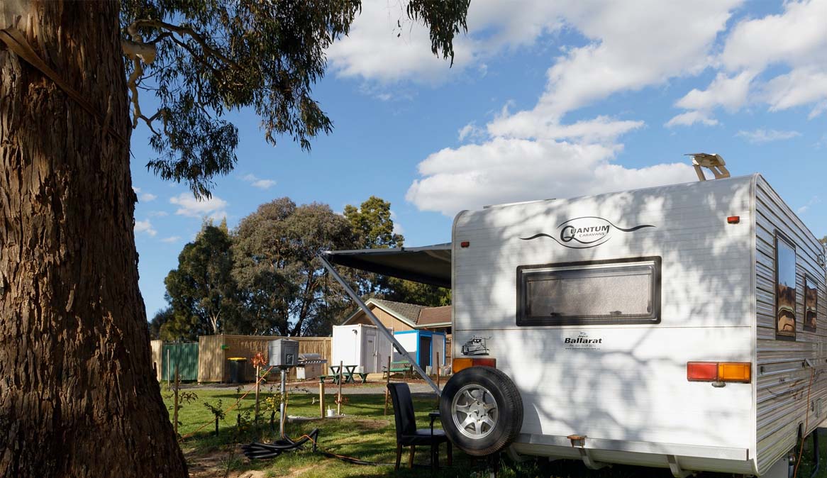 Open area outside accommodation