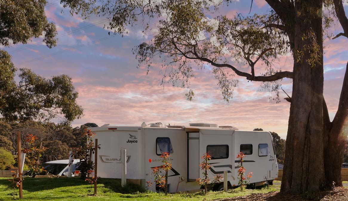 Sunset view from caravan park