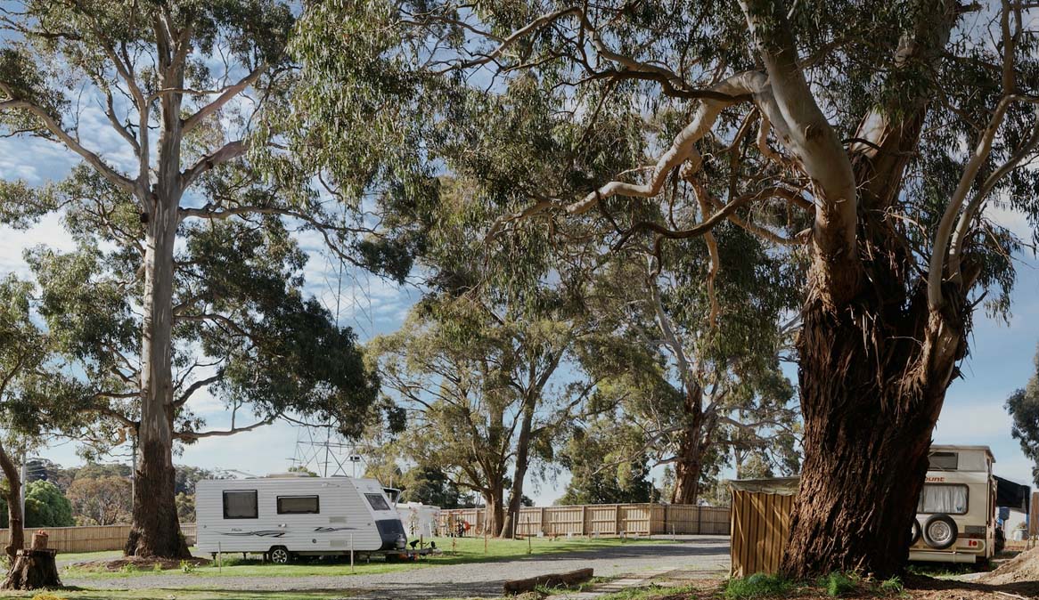 Front view of caravan site