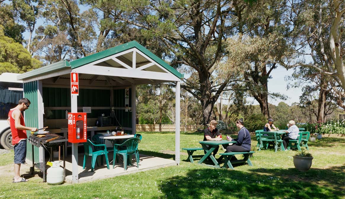 Open BBQ section in caravan park