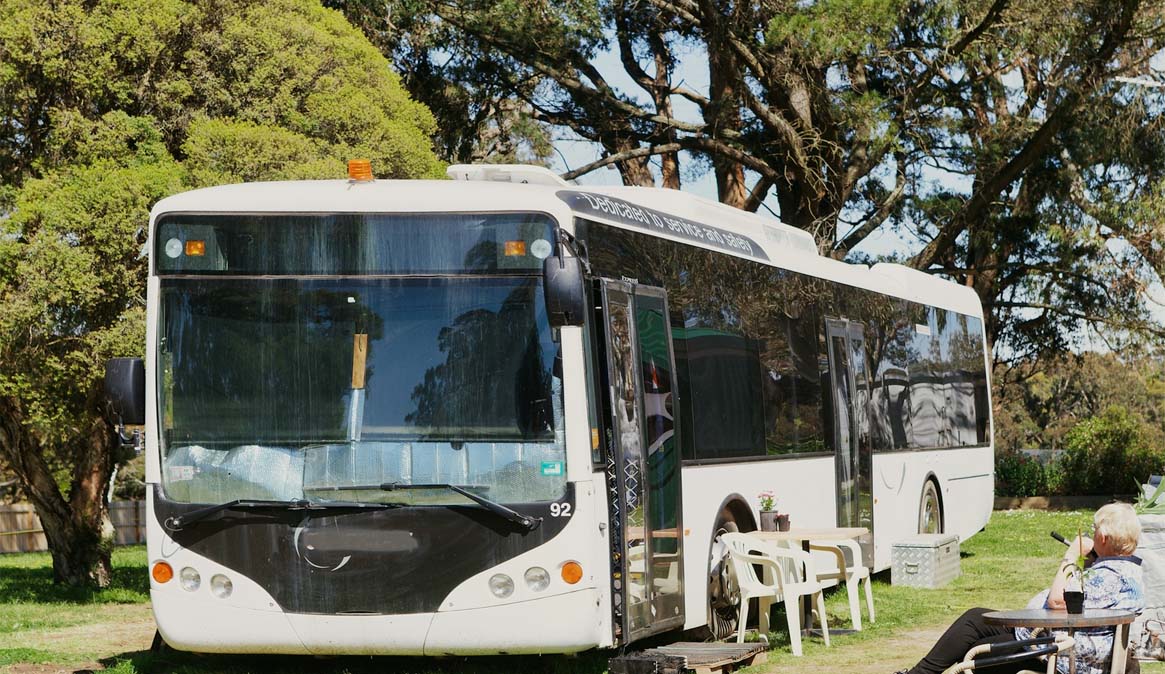Bus in caravan park